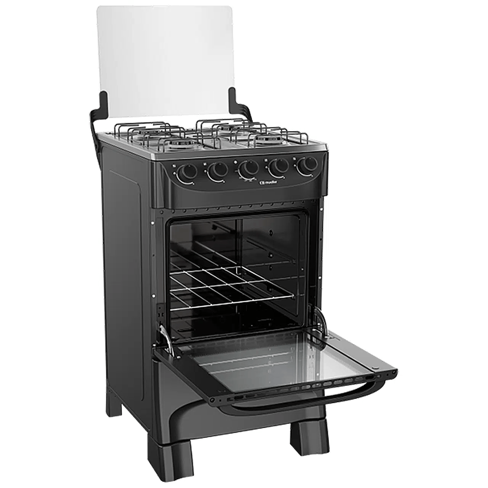 Fogão 4 Bocas Mueller MFI4BA Preto Fosco Acendimento Manual