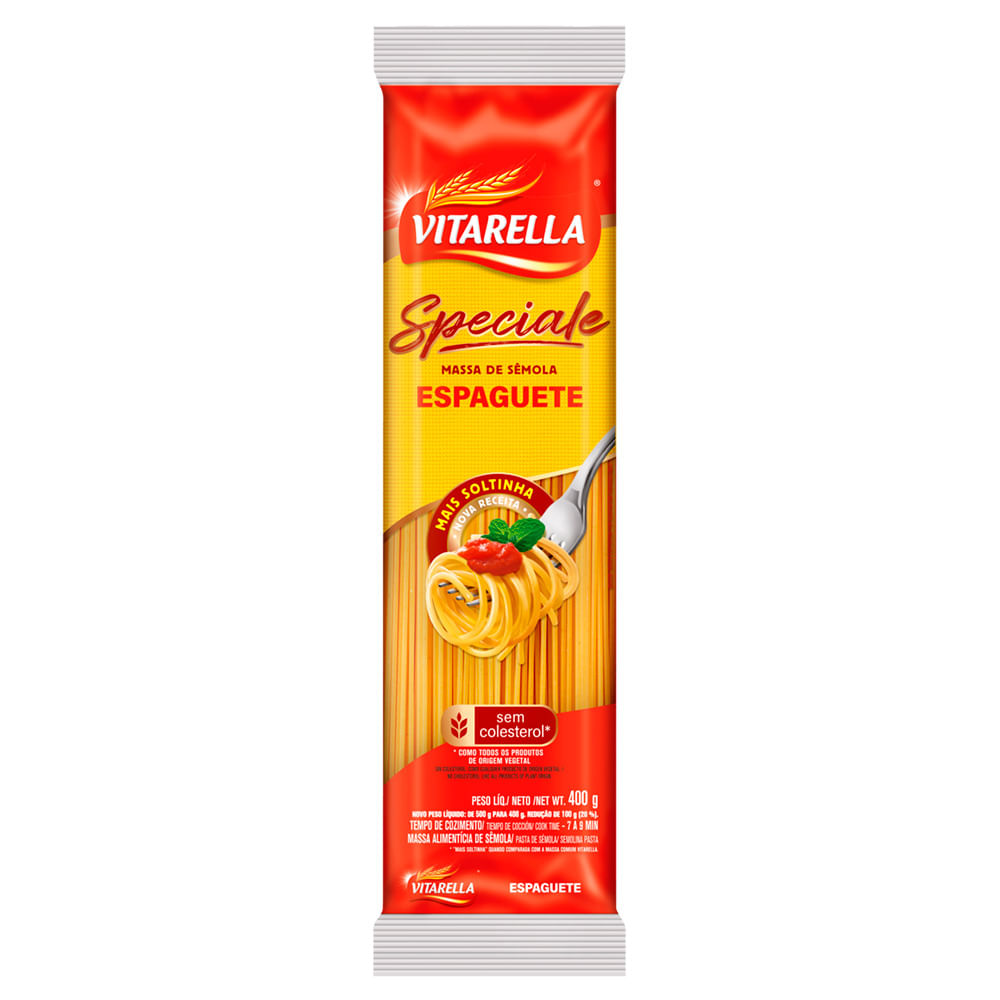 Macarrão de Sêmola Espaguete Vitarella Pacote 400g