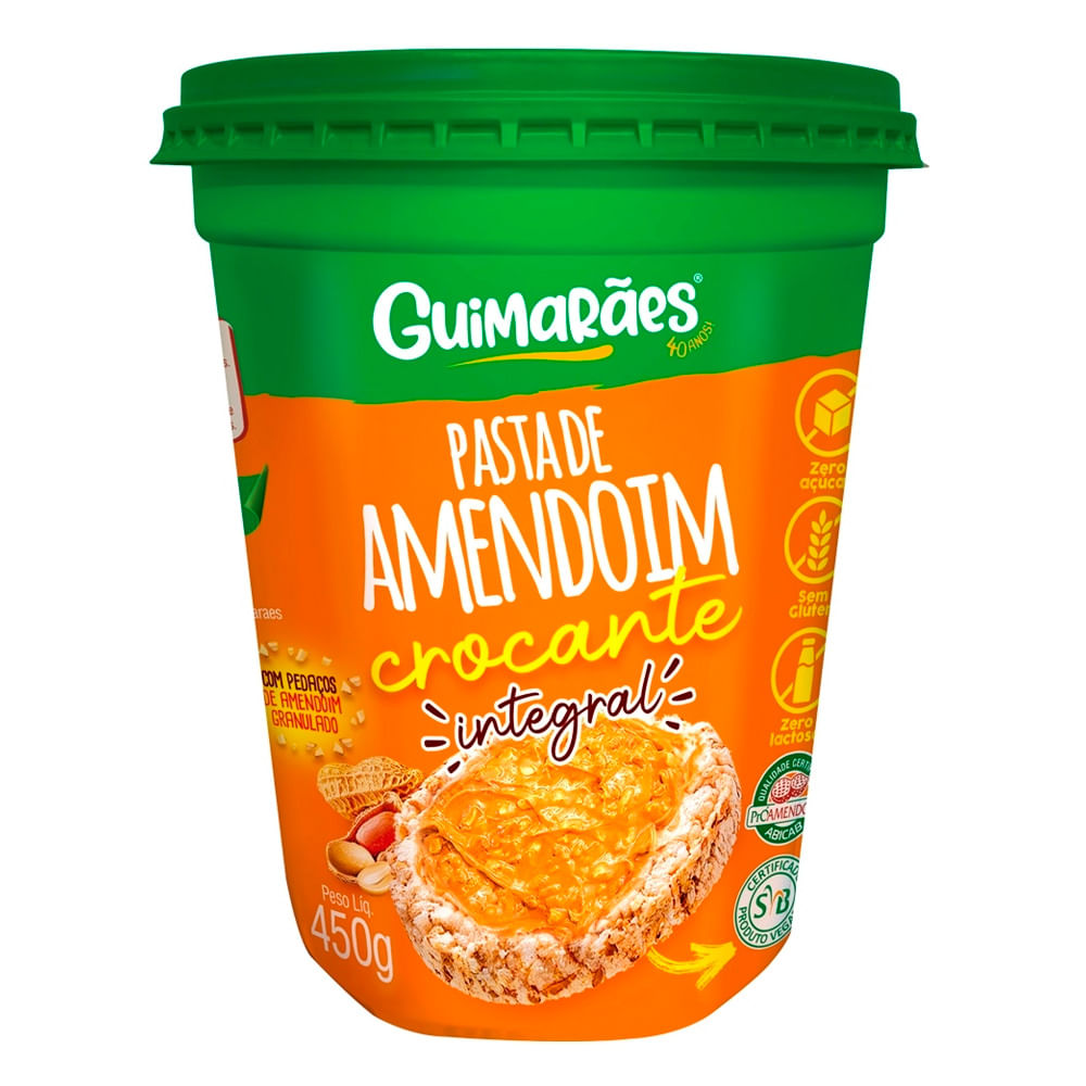 Pasta de Amendoim Guimarães Crocante Integral 450g