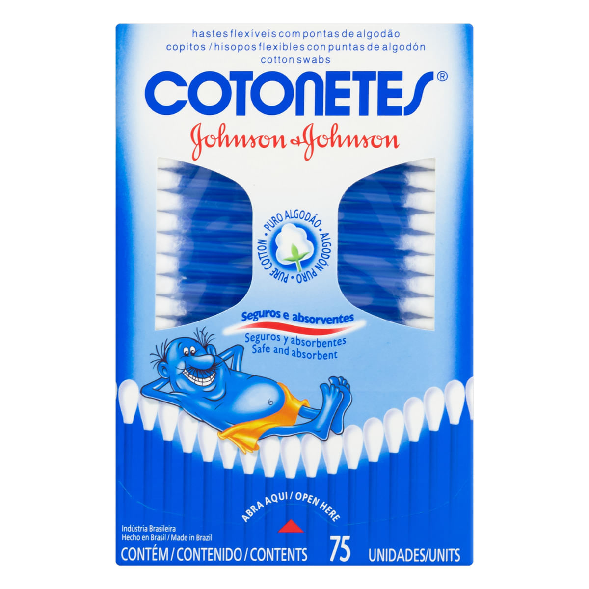 Hastes Flexíveis Cotonetes Johnsons com 75 Unidades