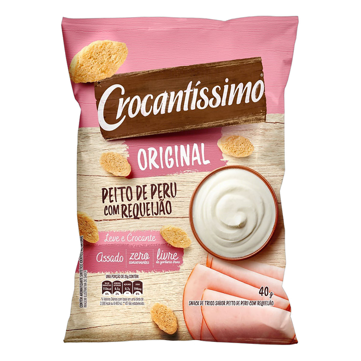 Torrada Crocantíssimo Mini Peito de Peru com Requeijão 40g