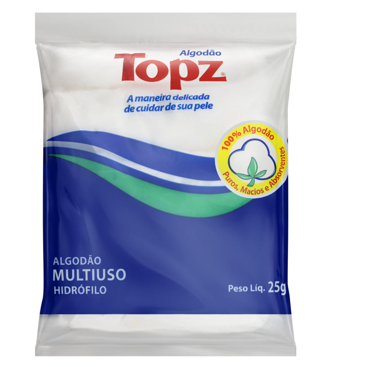 Algodão Hidrófilo Multiuso Topz Pacote 25g