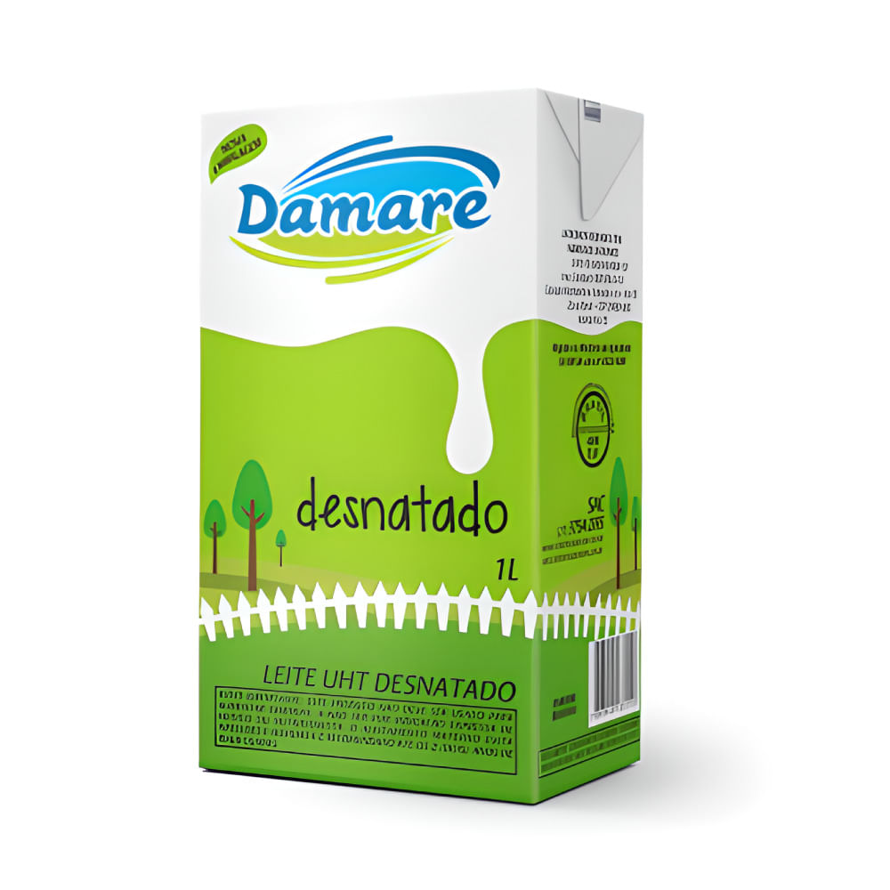 Leite Uht Damare Desnatado Caixa 1l