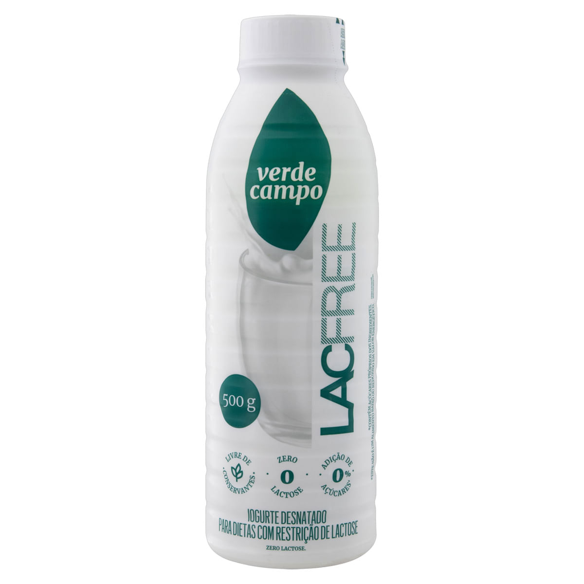 Iogurte Desnatado Verde Campo Lacfree Zero Lactose sem Açúcar 500g