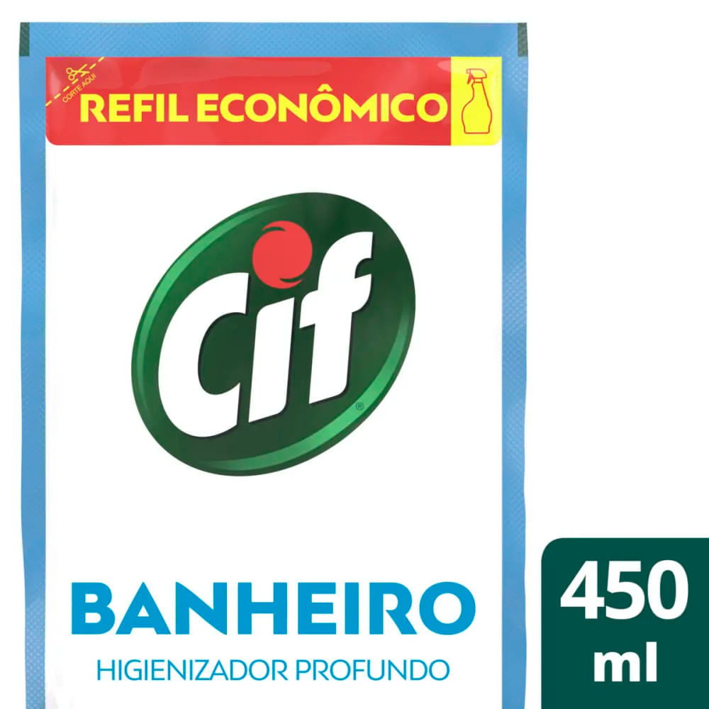 Limpador Cif Ultra Rápido Banheiro s/ Cloro Refil 450ml