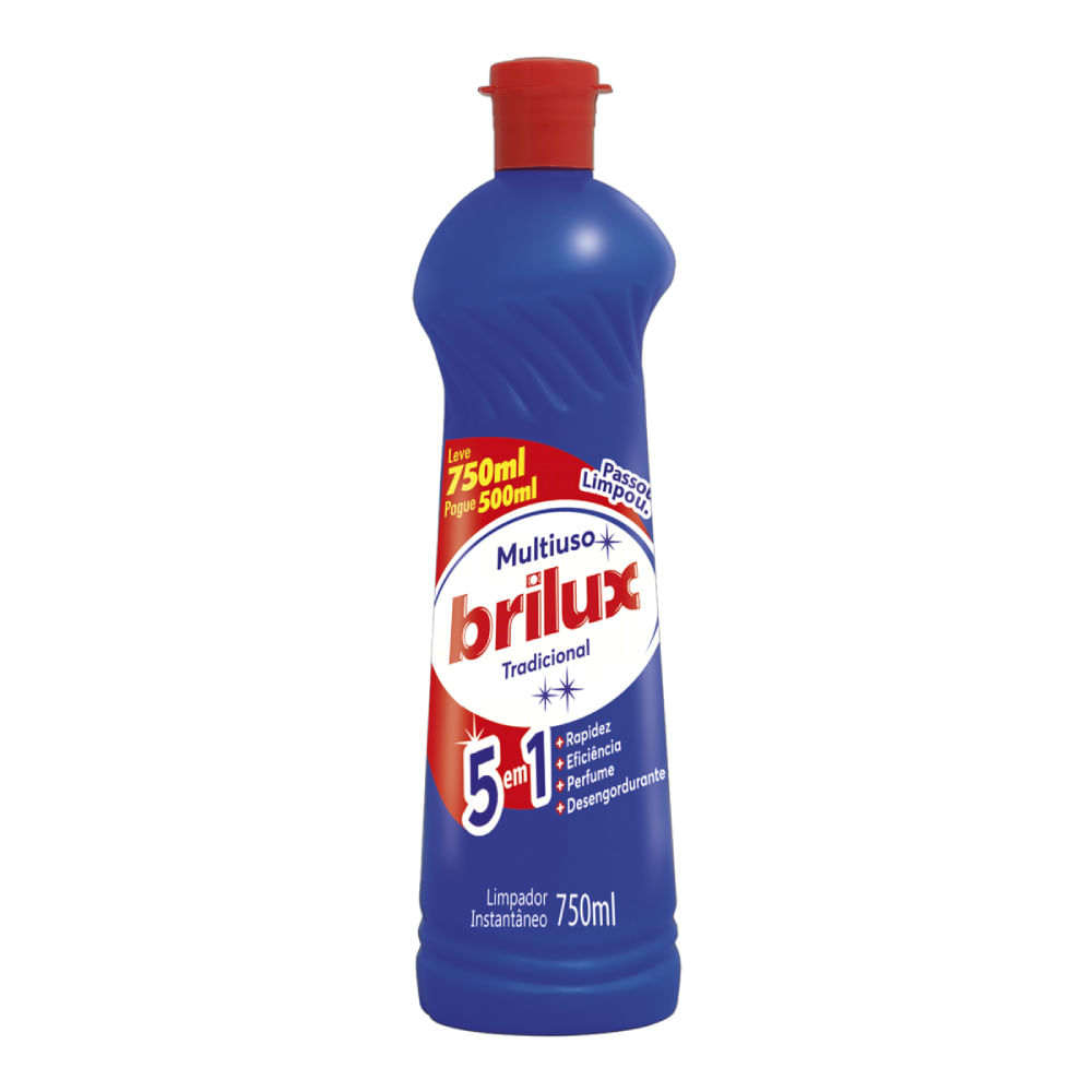 Limpador Multiuso Brilux Tradicional Squeeze Leve 750 Pague 500ml