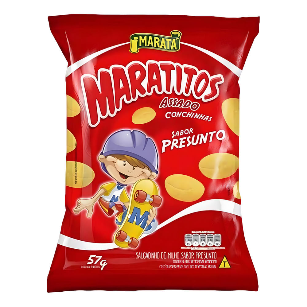 Salgadinho de Milho Maratá Maratitos Presunto Pacote 45g