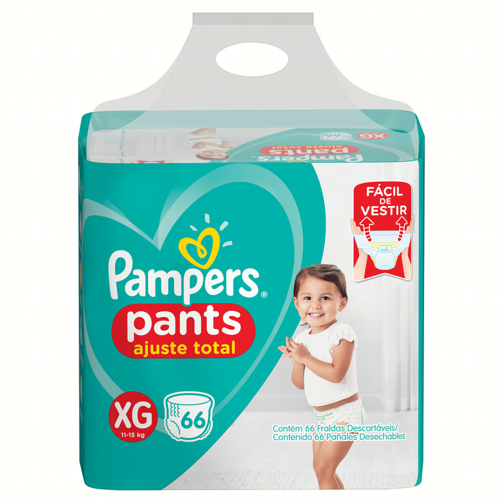 Fralda Descartável Pampers Pants Ajuste Total XG com 66 Unid