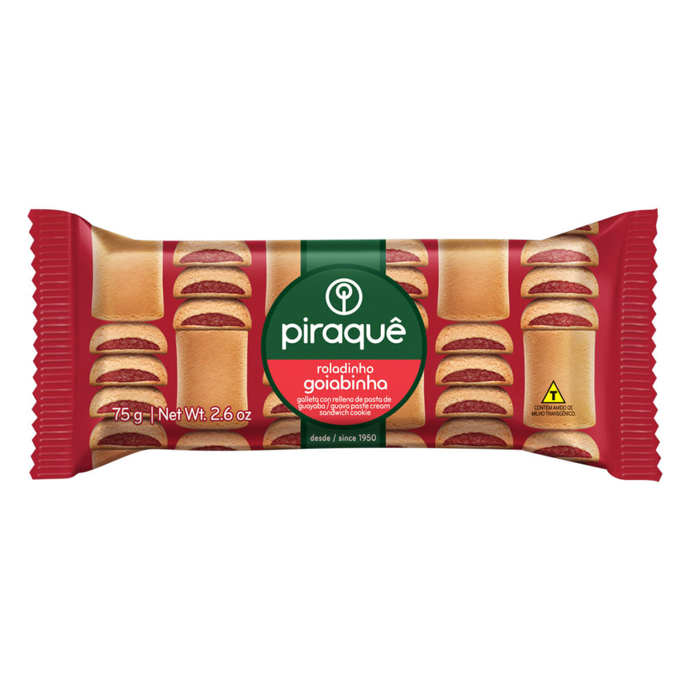 Biscoito Piraquê Roladinho Goiabinha 75g