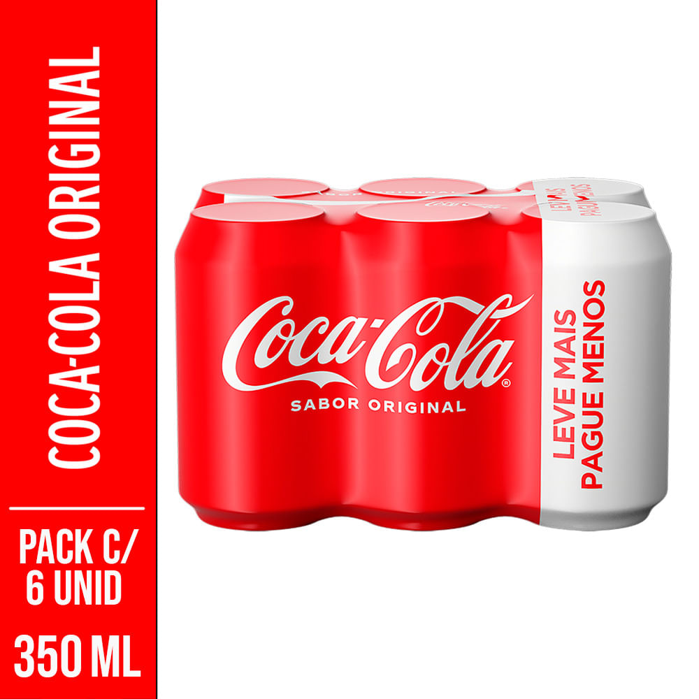 Refrigerante Coca-Cola Lata 350ml com 6 Unidades