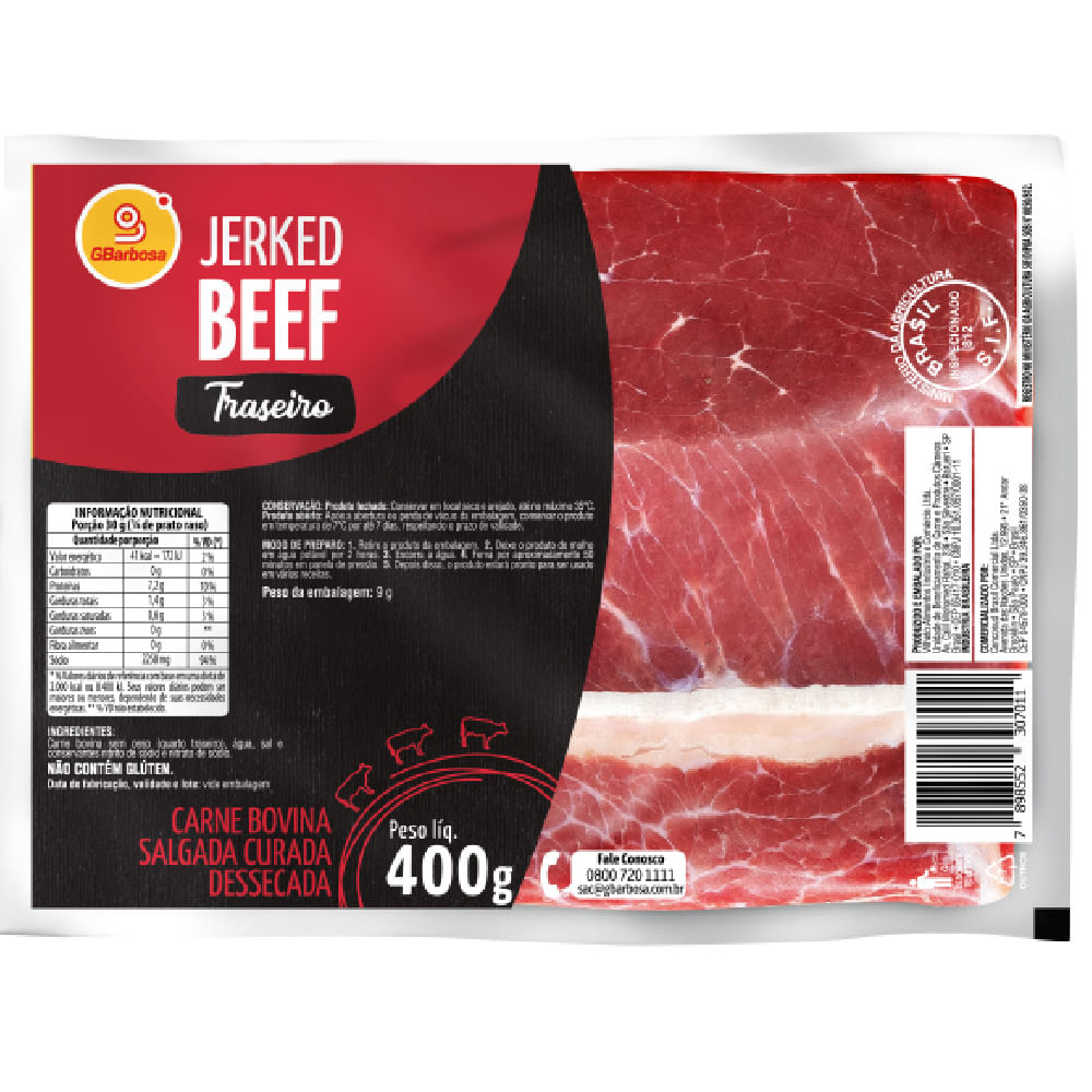 Jerked Beef GBarbosa Traseiro 400g
