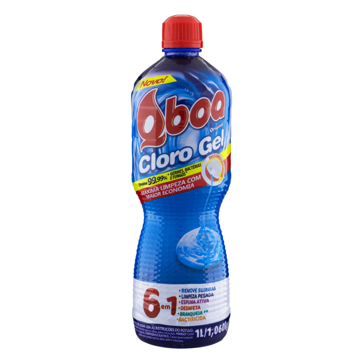Cloro em Gel Uso Geral Qboa Original Frasco 1l