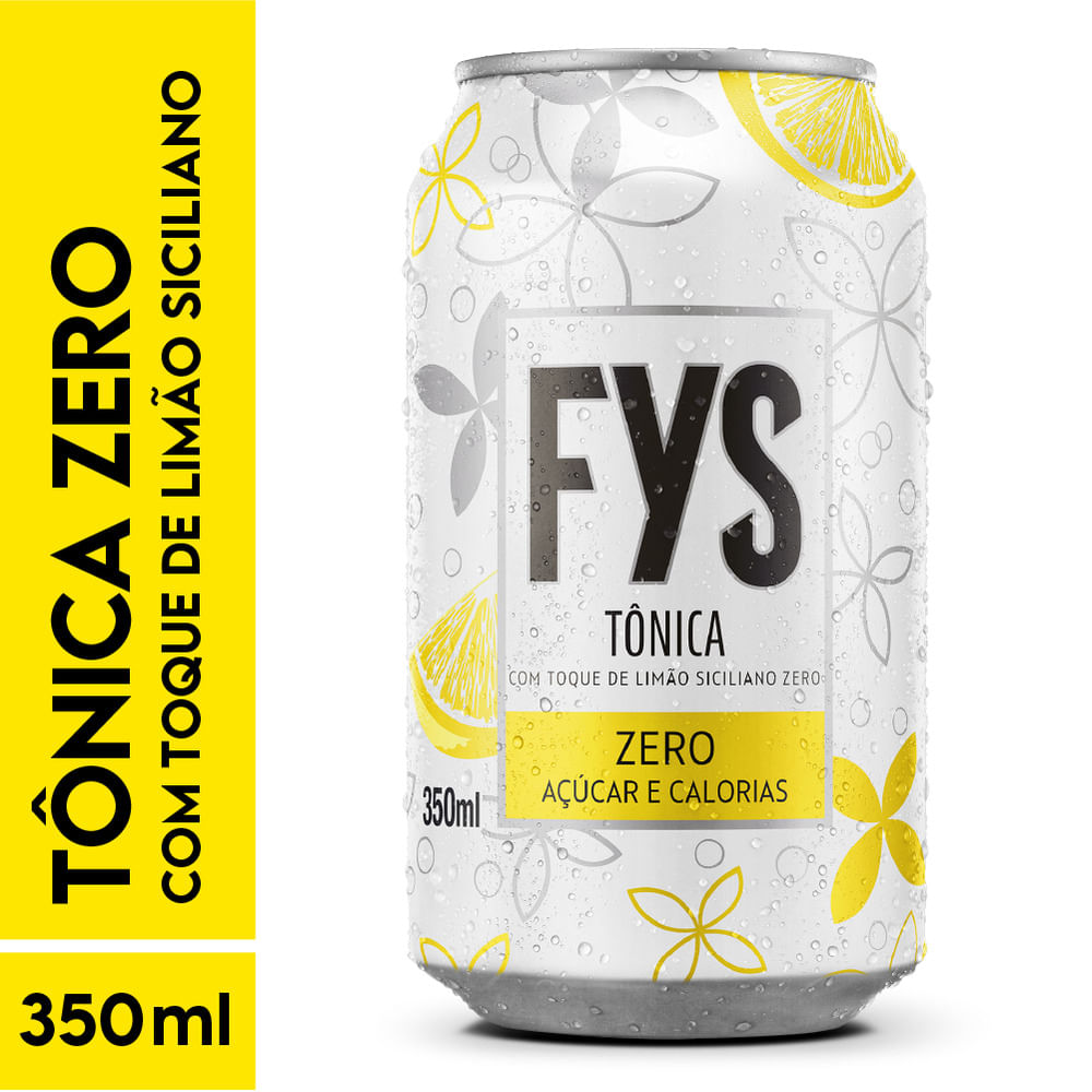 Água Tônica Fys Zero Açúcar com Toque de Limão Siciliano Lata 350ml