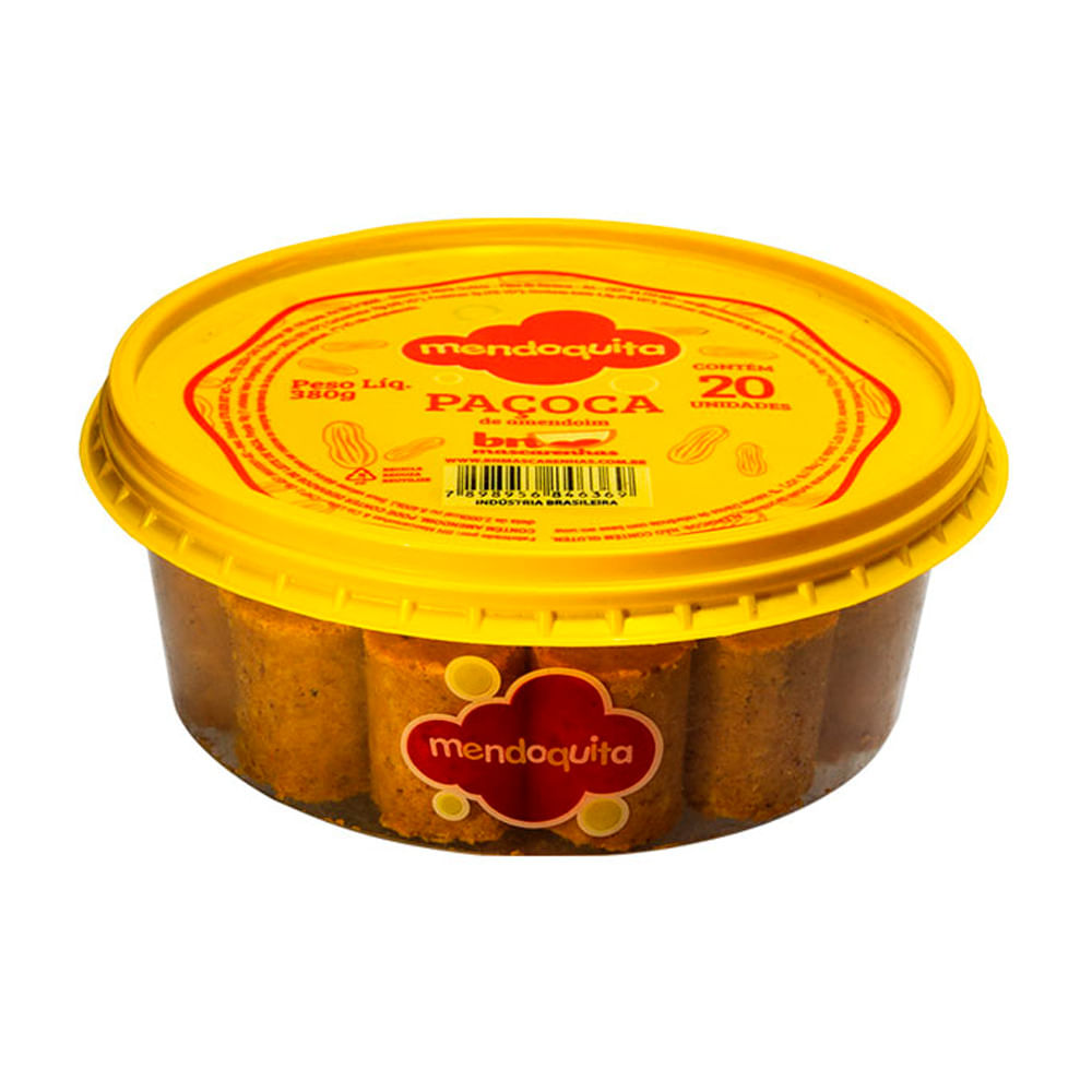 Paçoca de Amendoim Mendoquita Desembalada Pote 350g