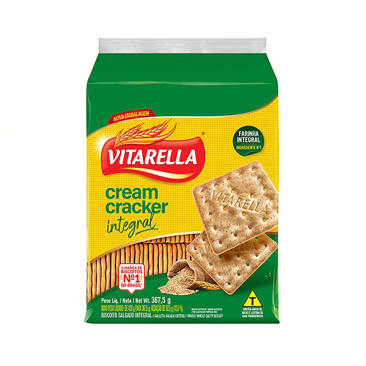 Biscoito Cream Cracker Vitarella Integral 367,5g