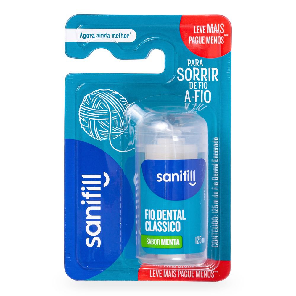 Fio Dental Sanifill Leve 125m Pague 100m