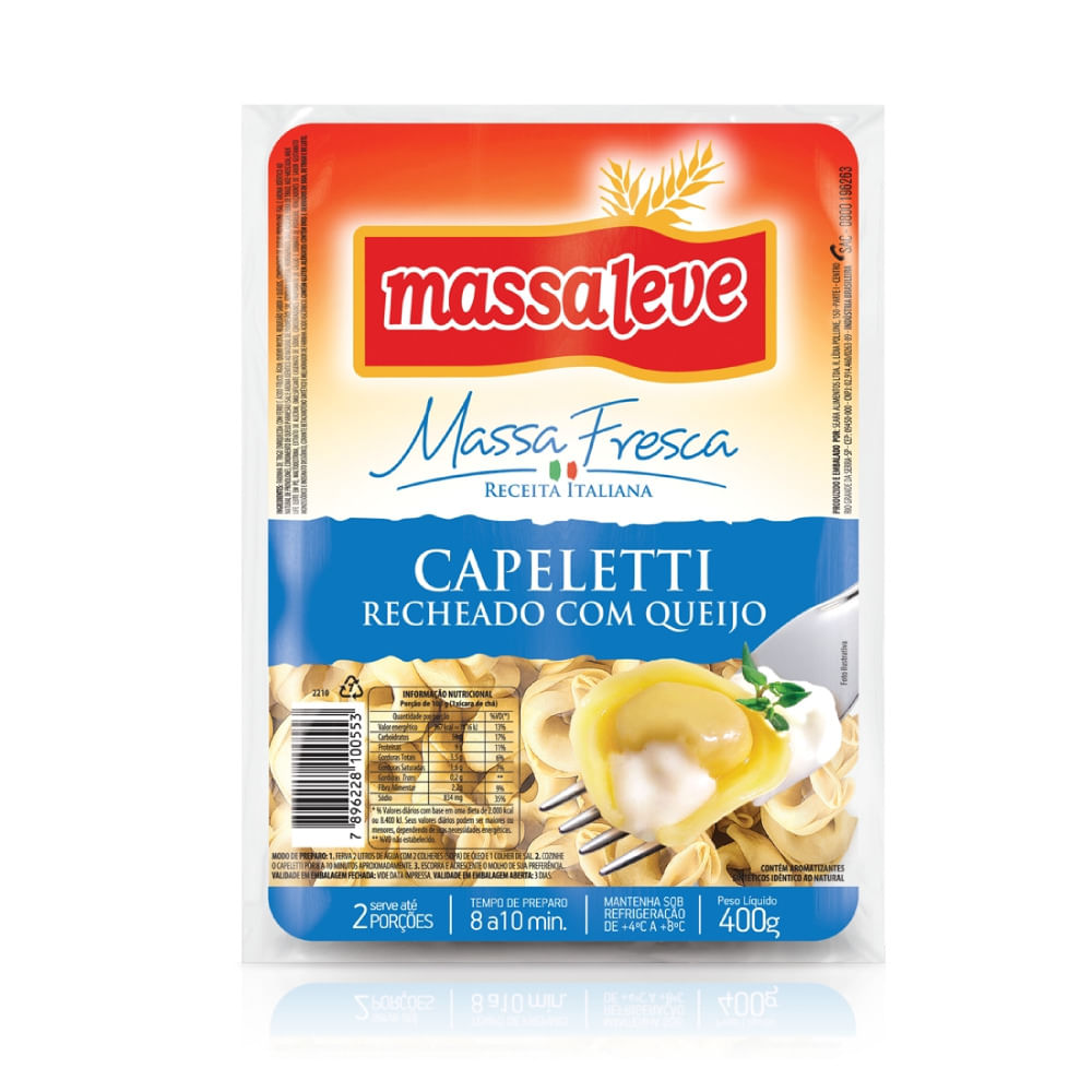 Capeletti Massa Leve Queijo 400g
