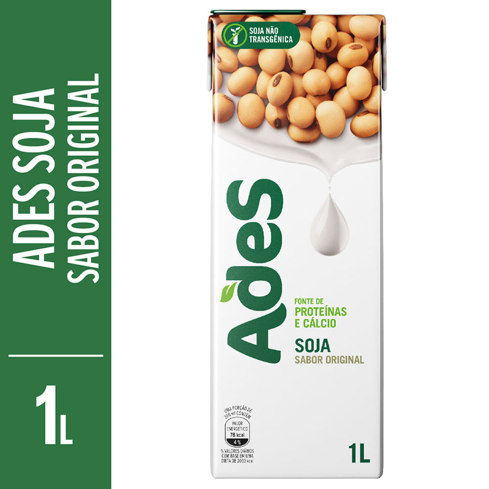 Alimento Com Soja Ades Calcio  Diversos Sabores 1Litro