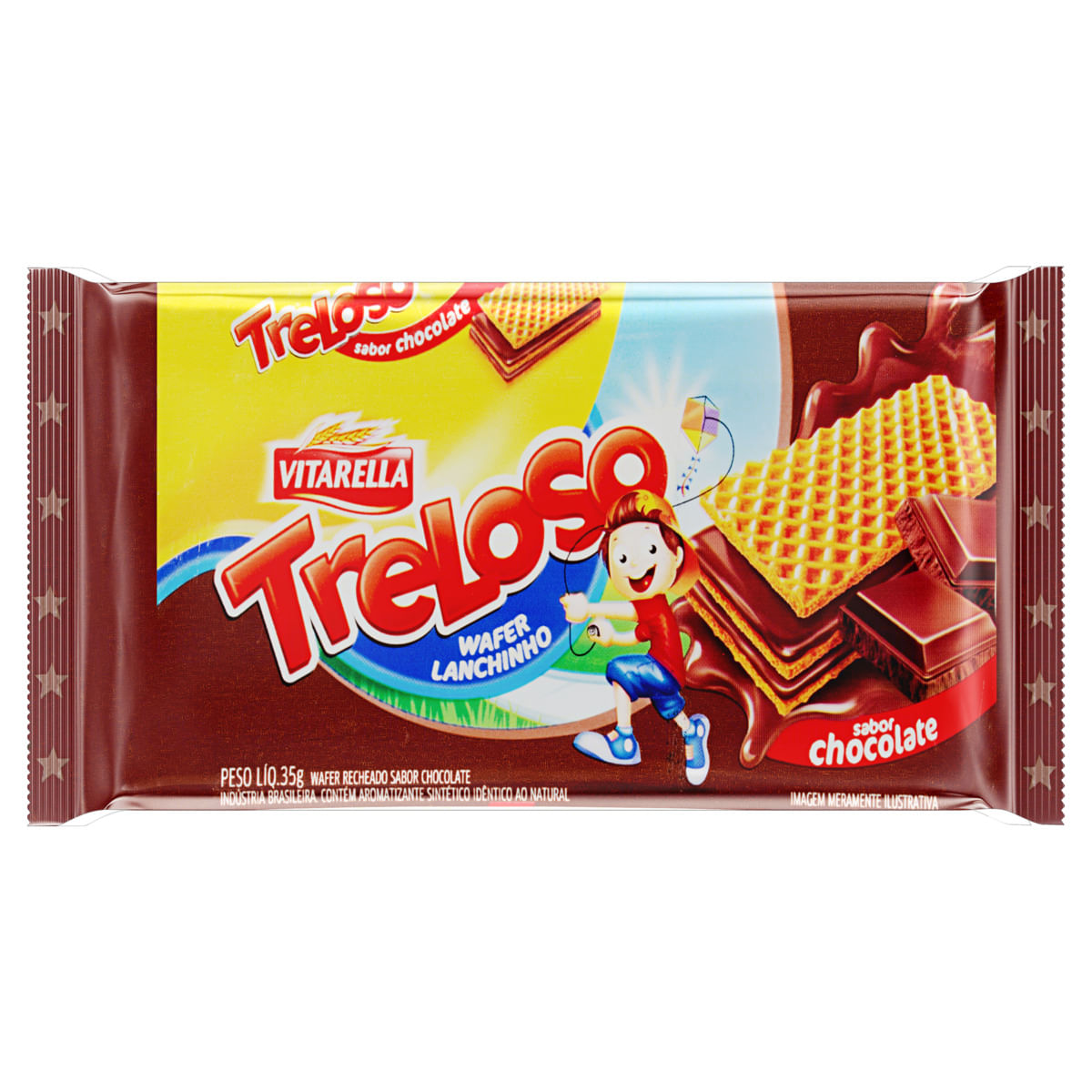 Biscoito Wafer Vitarella Treloso Chocolate 35g