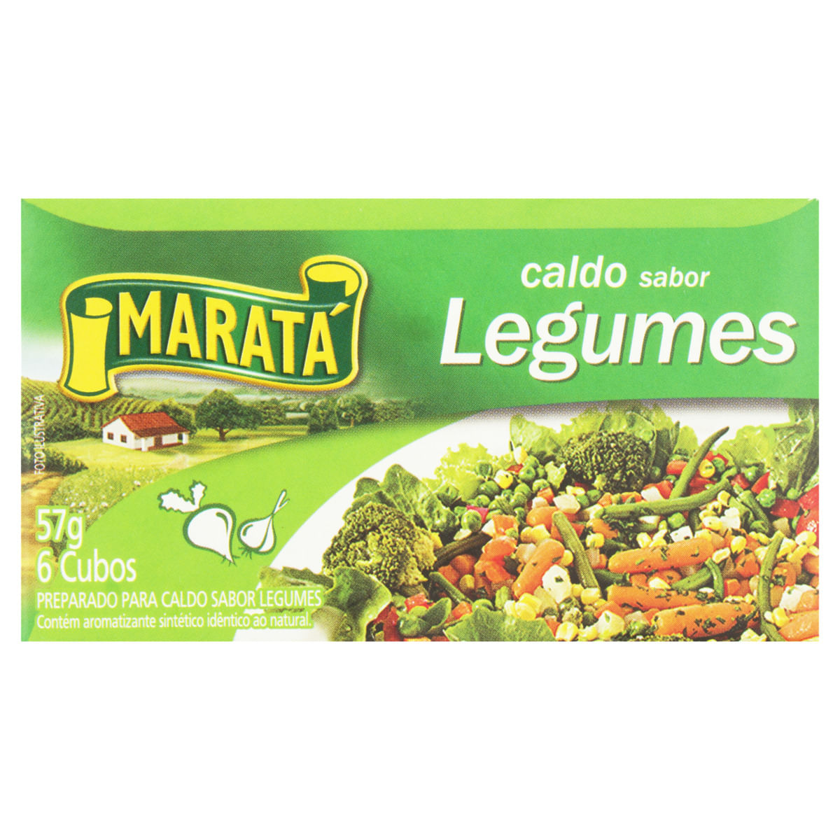 Tempero em Tablete Maratá Caldo de Legumes Caixa 57g c/ 6 Unid