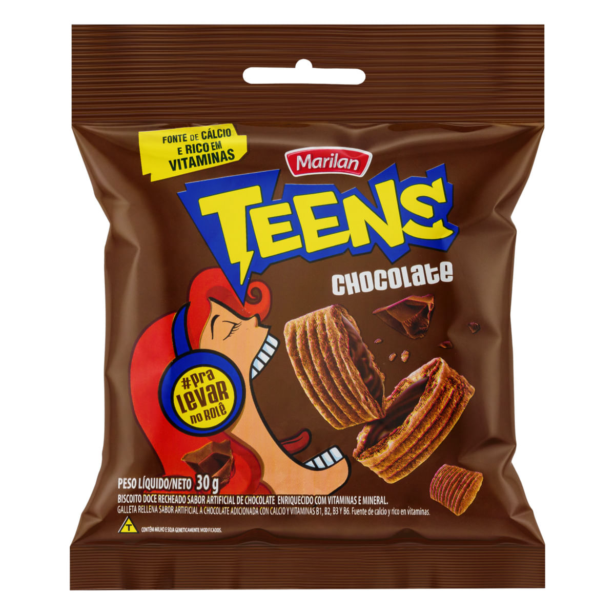 Biscoito Recheado Marilan Teens Chocolate 30g