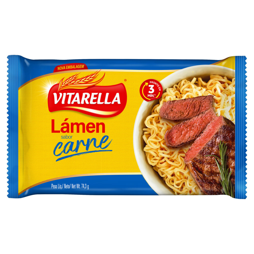Macarrão Instantâneo Vitarella Lámen Carne 74,3g