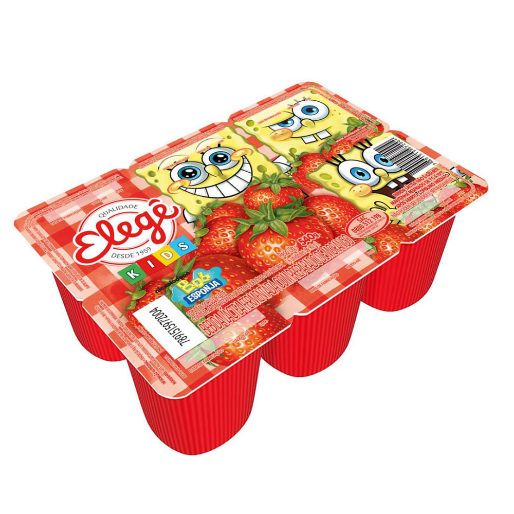 Bebida Láctea Elegê Bob Esponja Morango 510g