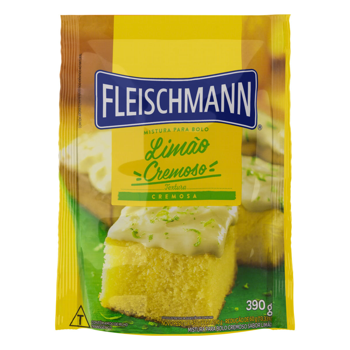 Mistura para Bolo Fleischmann Cremoso Limão Sachê 390g