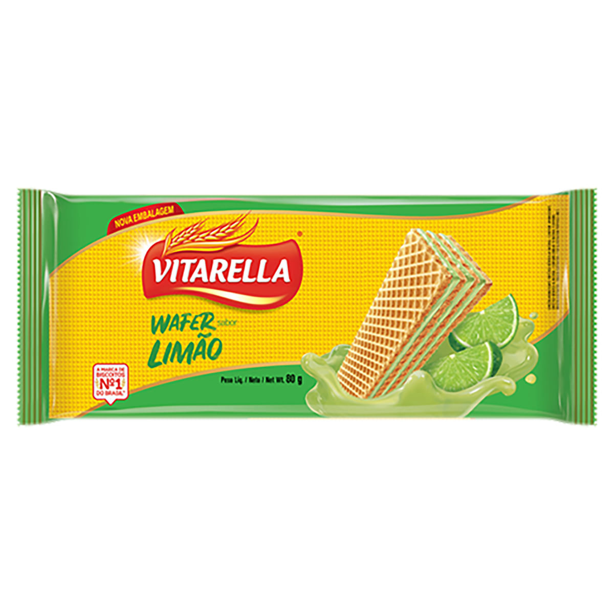 Biscoito Vitarella Wafer Limao 80g