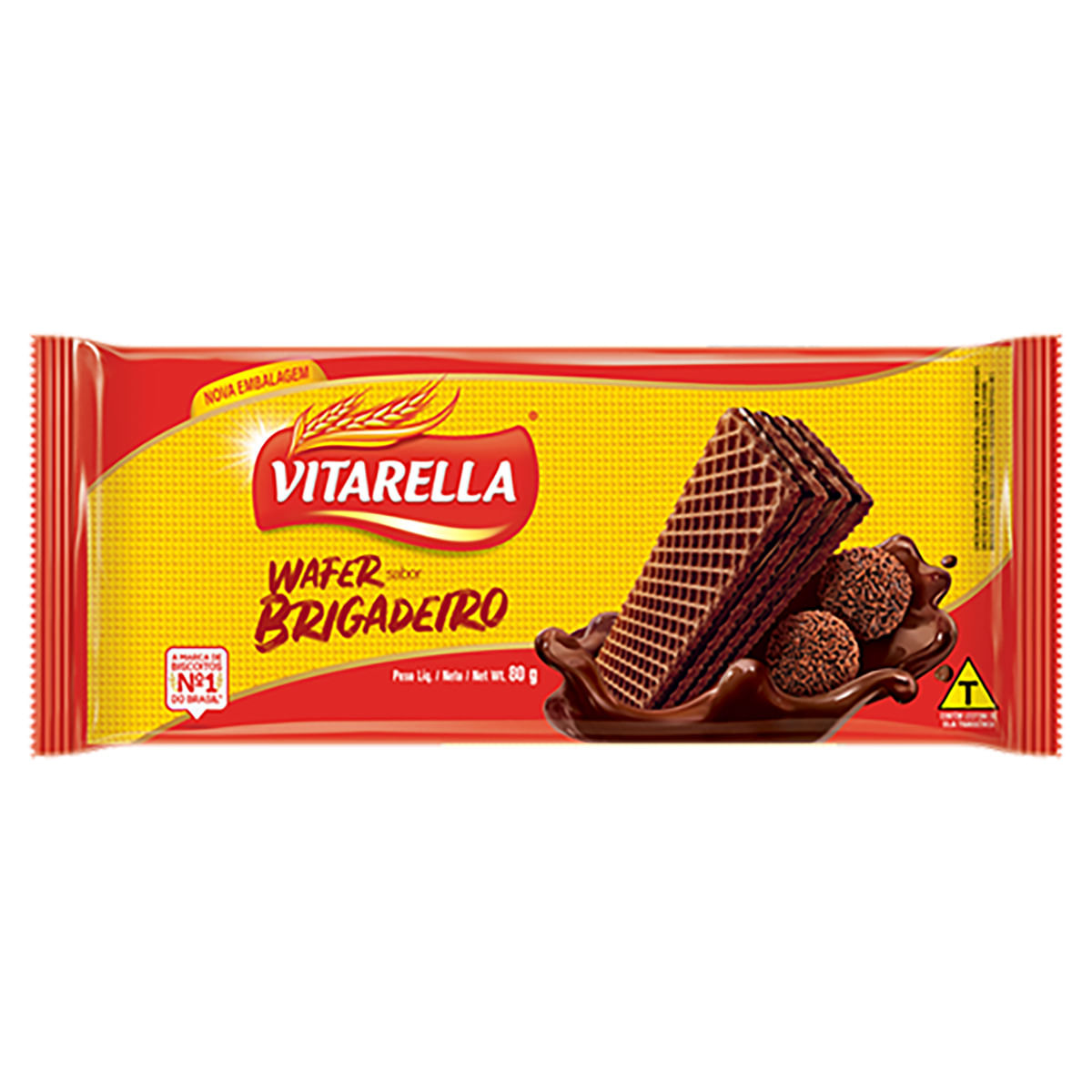Biscoito Vitarella Wafer Brigadeiro 80g