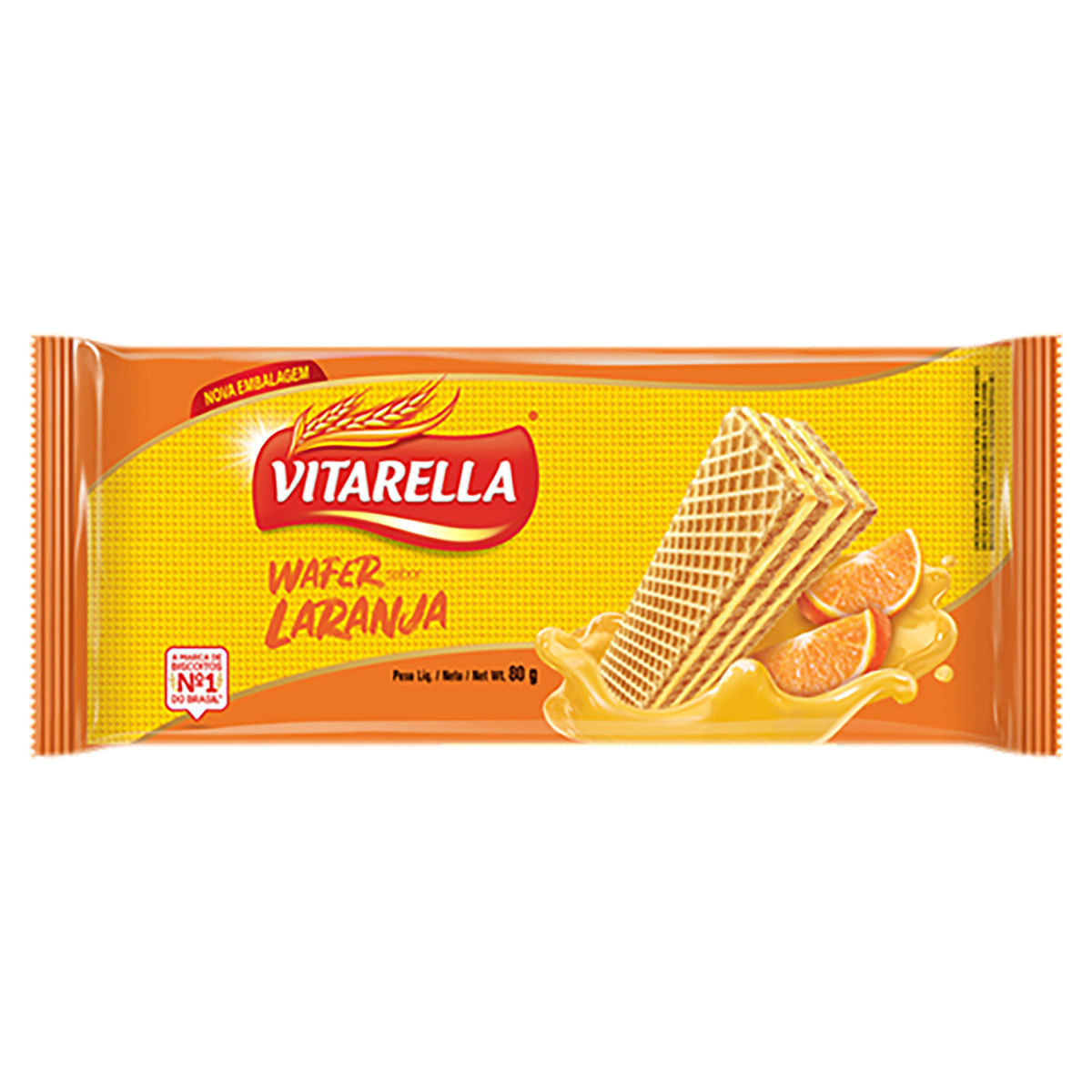 Biscoito Vitarella Wafer Laranja 80g