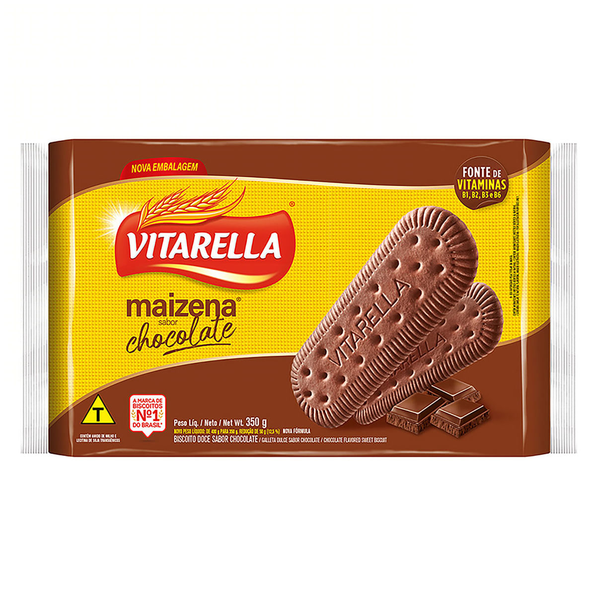 Biscoito Maizena Vitarella Chocolate Pacote 350g