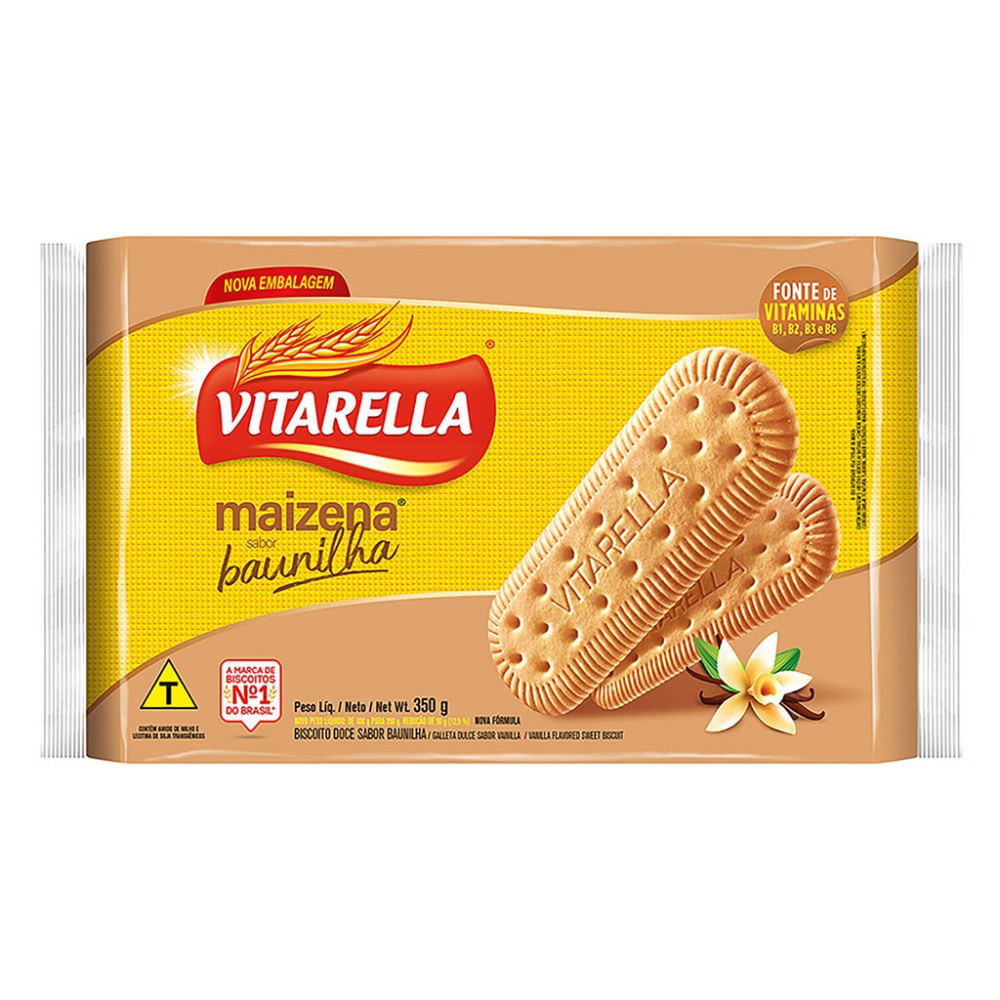Biscoito Maizena Vitarella Baunilha Pacote 350g