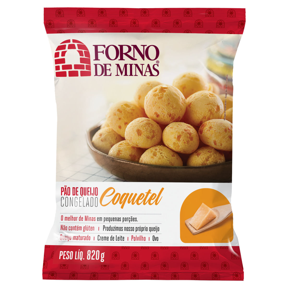 Pão de Queijo Forno de Minas Coquetel Congelado 820g
