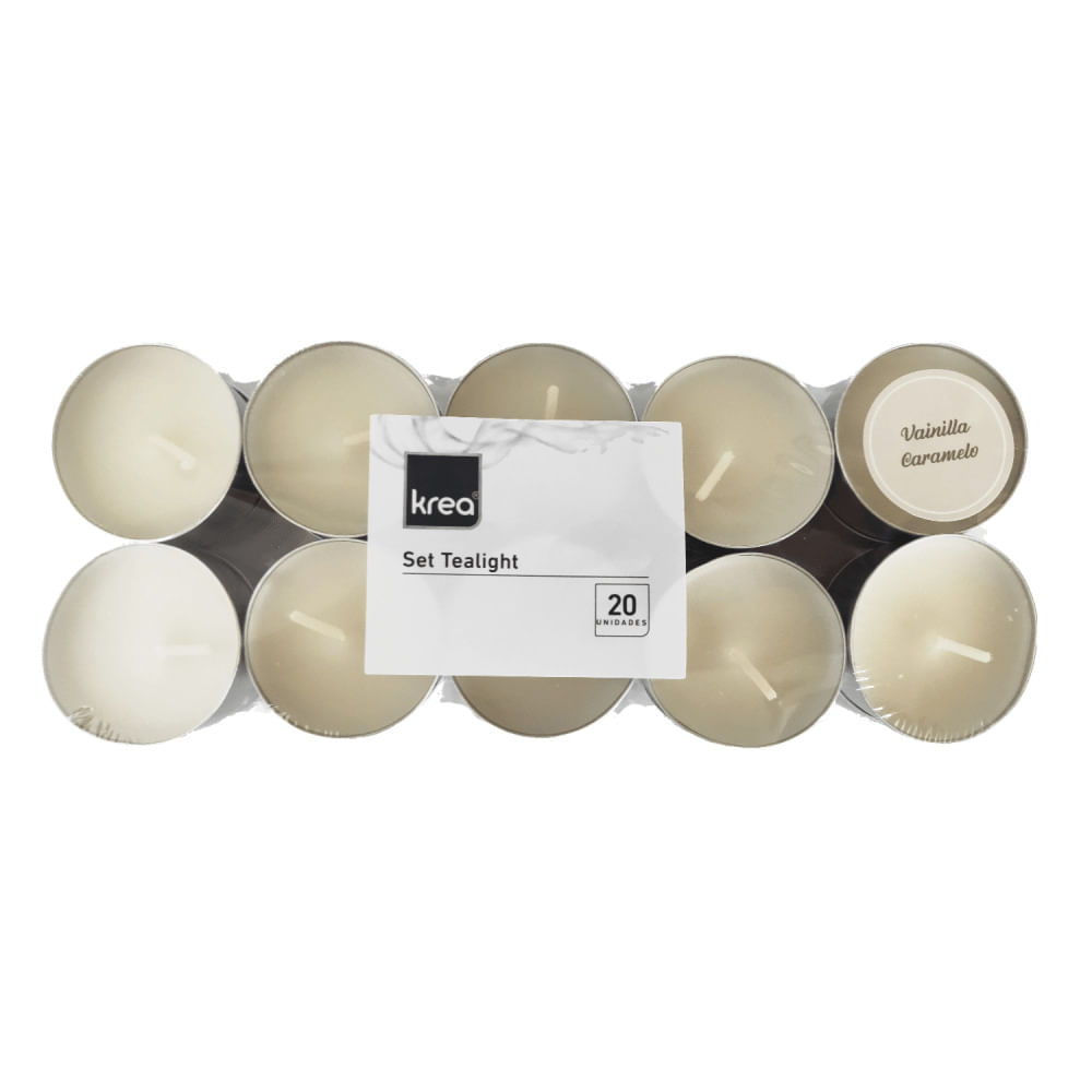 Vela Krea T-Light Aromática 18.1 Taupe com 20 Unidades