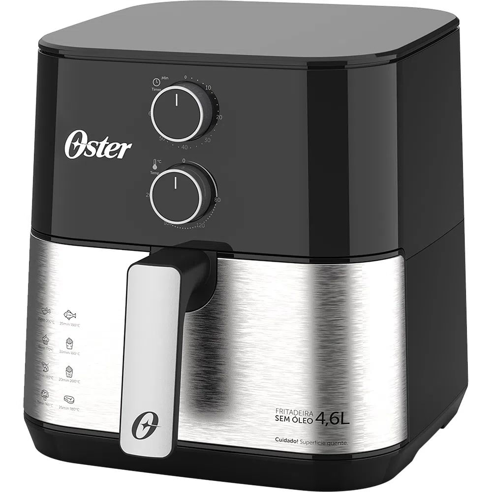 Fritadeira Oster Air Fryer OFRT520 1.500W 4,6 Litros Preta 110V