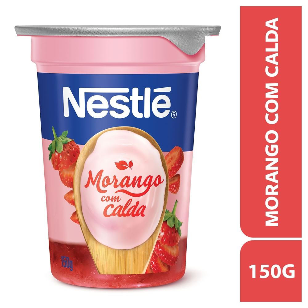 Iogurte Nestlé Parcialmente Desnatado Morango Calda de Morango Copo 150g