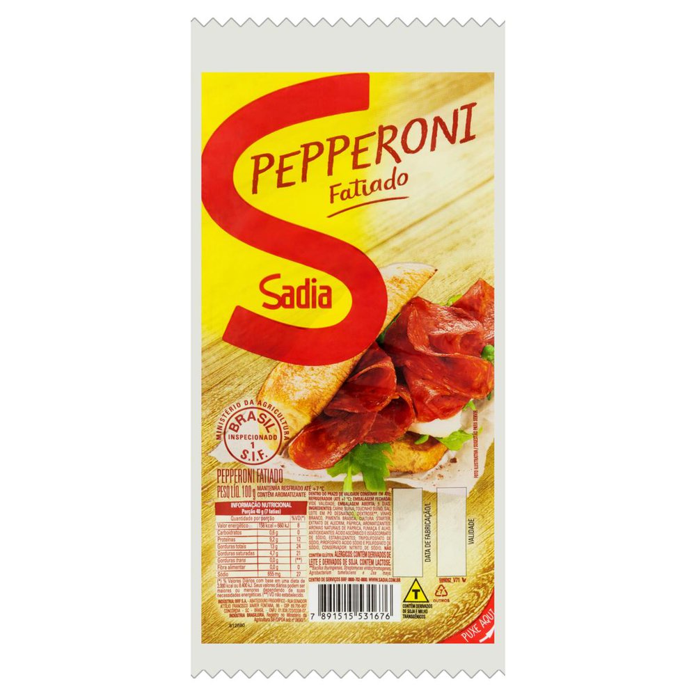 Salame Pepperoni Sadia Fatiado 100g