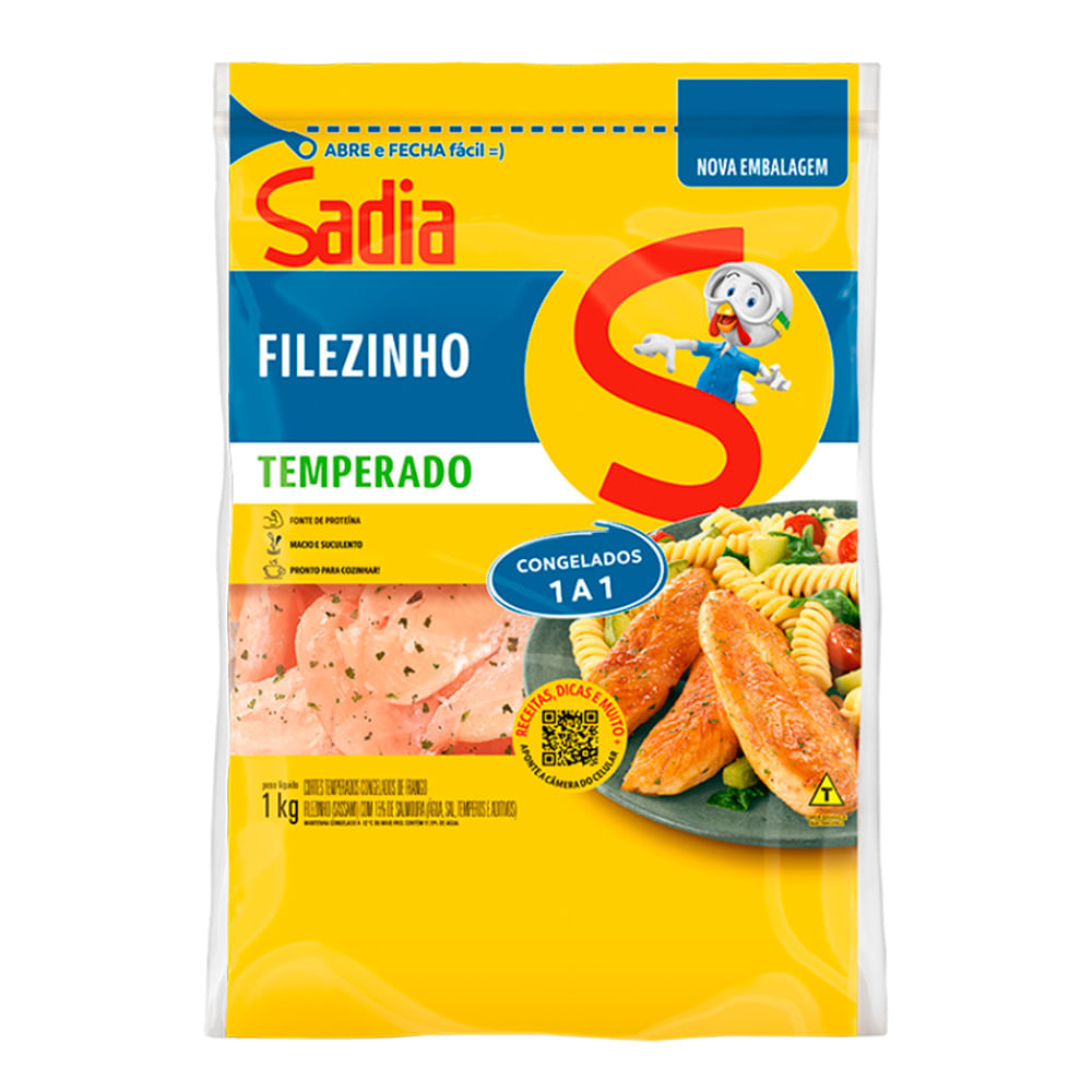 Filezinho de Frango Sassami Sadia Temperado Congelado 1Kg