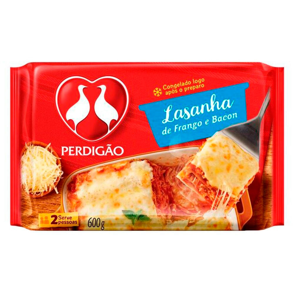 Lasanha Perdigão Frango/Bacon Congelada 600g