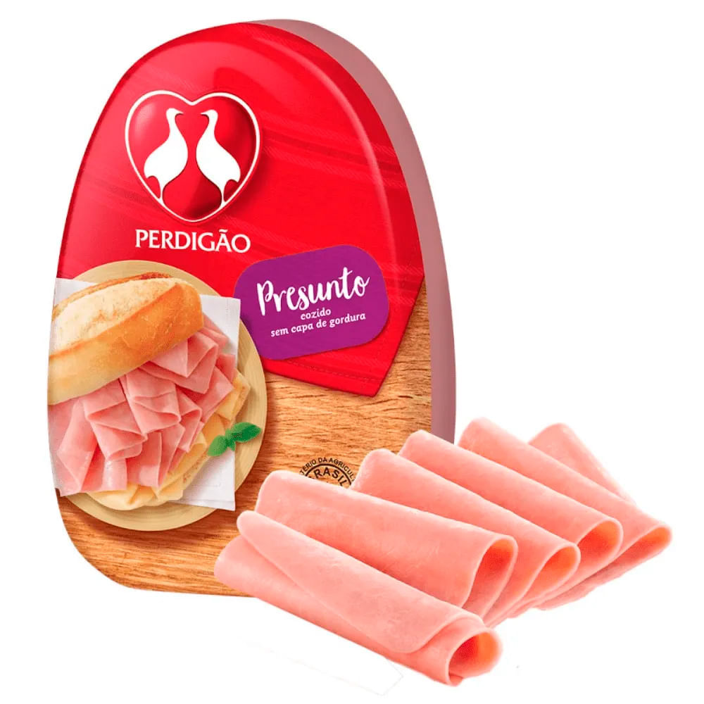 Presunto Suíno Perdigão sem Capa de Gordura Fatiado