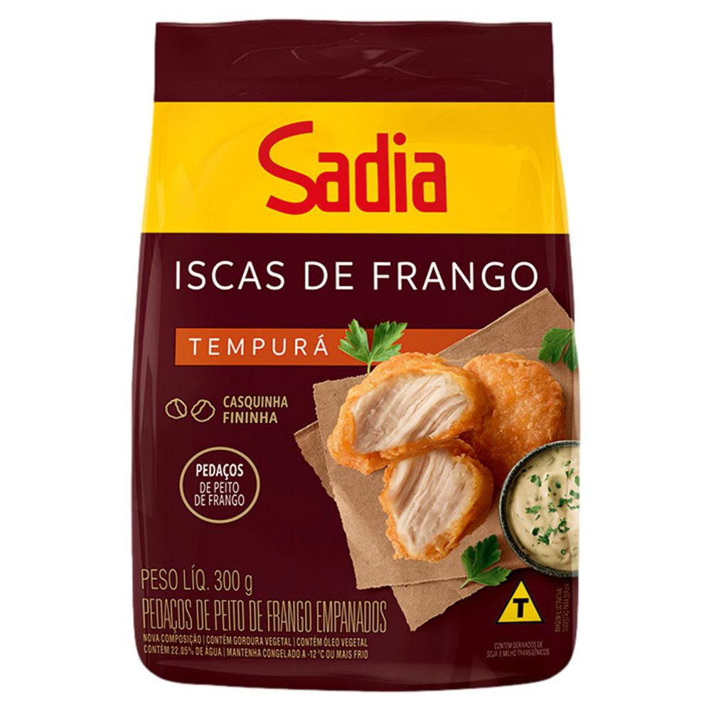 Iscas de Frango Empanadas Sadia Tradicional Congelada 300g