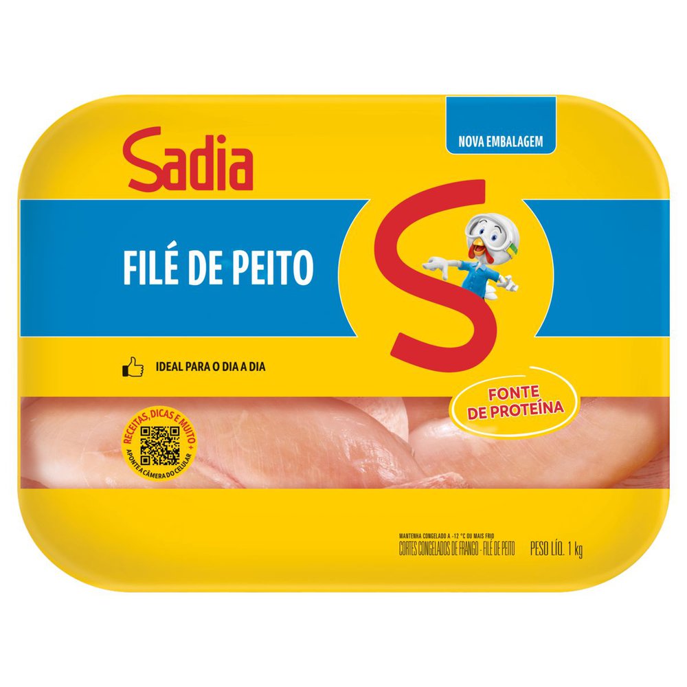 Filé de Peito de Frango Sadia Bandeja Congelado 1kg