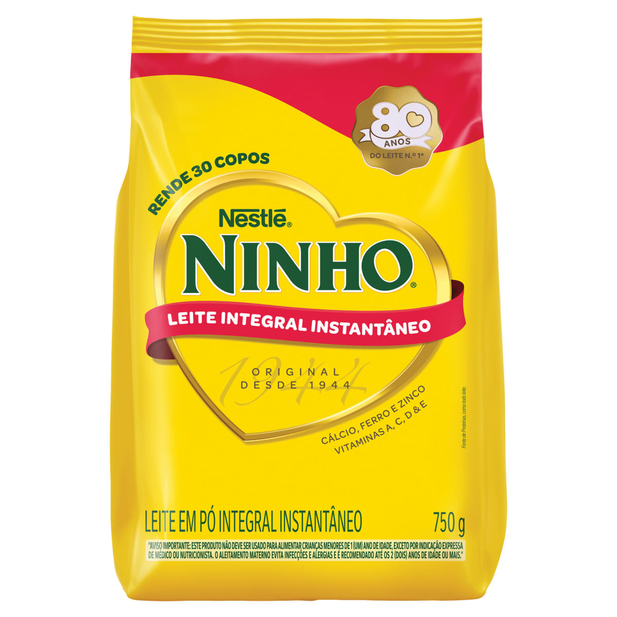 Leite em Pó Ninho Integral Instantâneo Sachê 750g