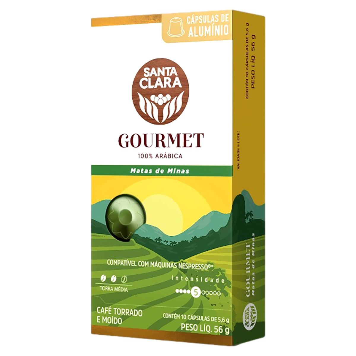 Café em Cápsula Santa Clara Torrado e Moído Gourmet Matas de Minas Caixa 56g com 10 Unid