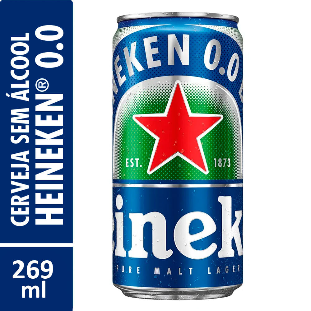 Cerveja Heineken Lager Puro Malte Zero Álcool Lata 269ml