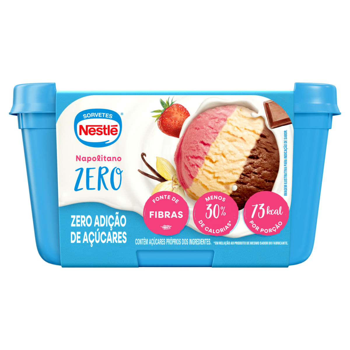 Sorvete Nestlé Zero Napolitano Pote 450g