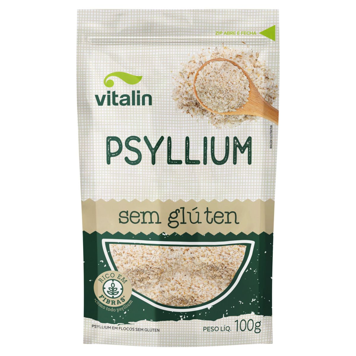Psyllium Vitalin sem Glúten 100g
