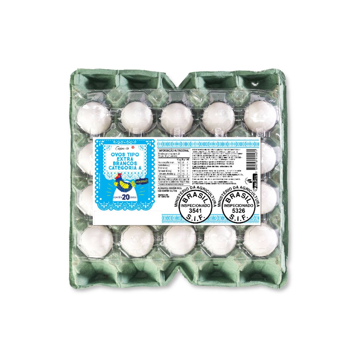 Ovos Branco Cuisine&Co Extra com 20 Unidades