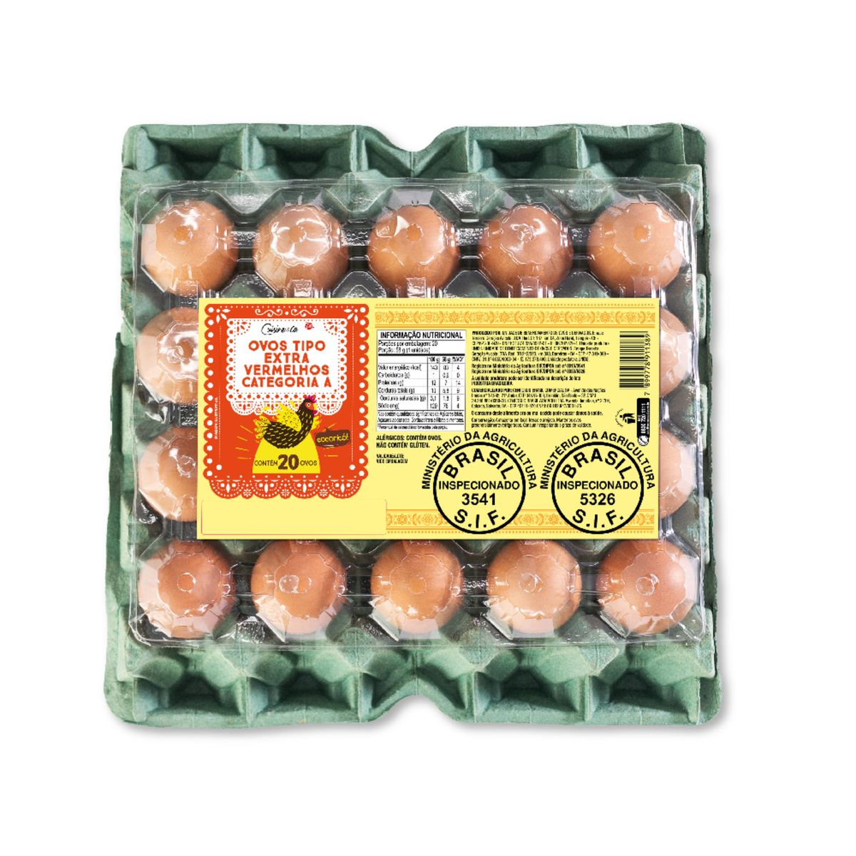 Ovos Vermelho Cuisine&Co Extra com 20 Unidades